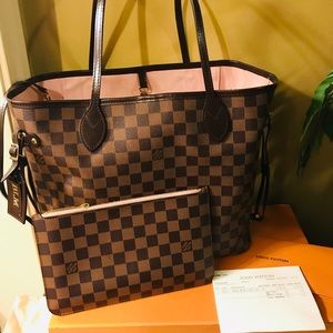 LV Neverfull MM Damier Ebene - Rose Ballerine